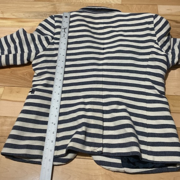 Striped Navy and White Women's Blazer - Picture 7 of 16